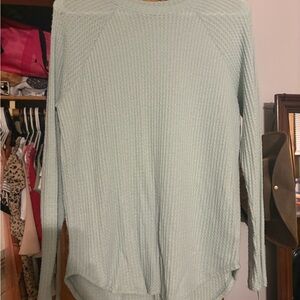 American Eagle Outfitters Textured Blue Knit Top